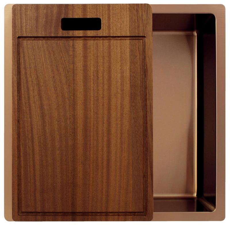 Pure.Sink Exclusivo Χάλκινος νεροχύτης 40x40 cm ακτίνα 10mm υποδομή, επίπεδη κατασκευή και επικατασκευή PEX4040-62