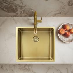 Pure.Sink Exclusivo Χρυσή νεροχύτη 45x40 εκ. 10mm ακτίνα υποδομή, επίπεδη κατασκευή και επικατασκευή PEX4540-60