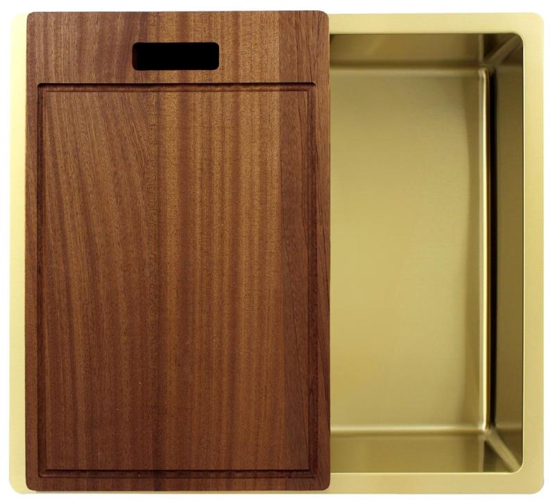 Pure.Sink Exclusivo Χρυσή νεροχύτη 45x40 εκ. 10mm ακτίνα υποδομή, επίπεδη κατασκευή και επικατασκευή PEX4540-60