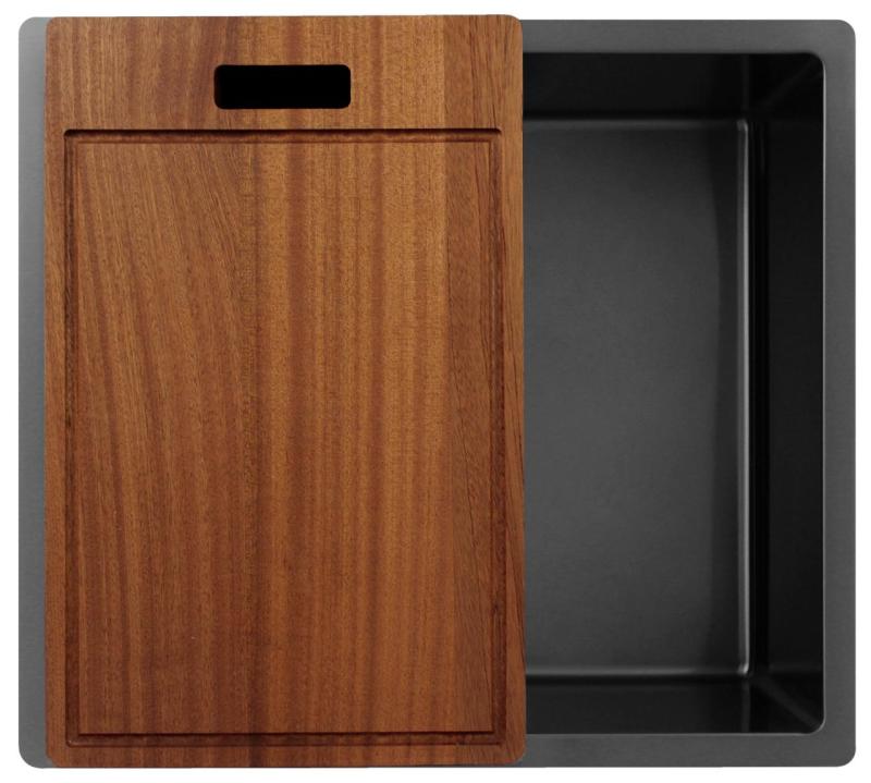 Pure.Sink Exclusivo Gun metal νεροχύτης 45x40 cm 10mm ακτίνα εντοιχισμένη, επίπεδη και επικαθήμενη PEX4540-61