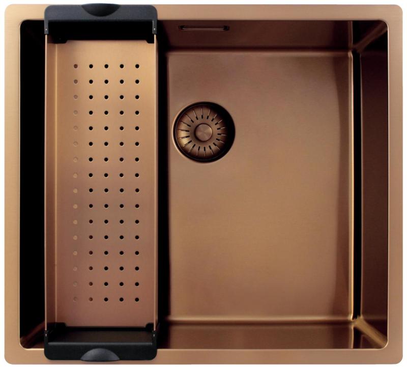 Pure.Sink Exclusivo Χάλκινος νεροχύτης 45x40 εκ. 10mm ακτίνα επιφάνειας, επίπεδη κατασκευή και επικατασκευή PEX4540-62