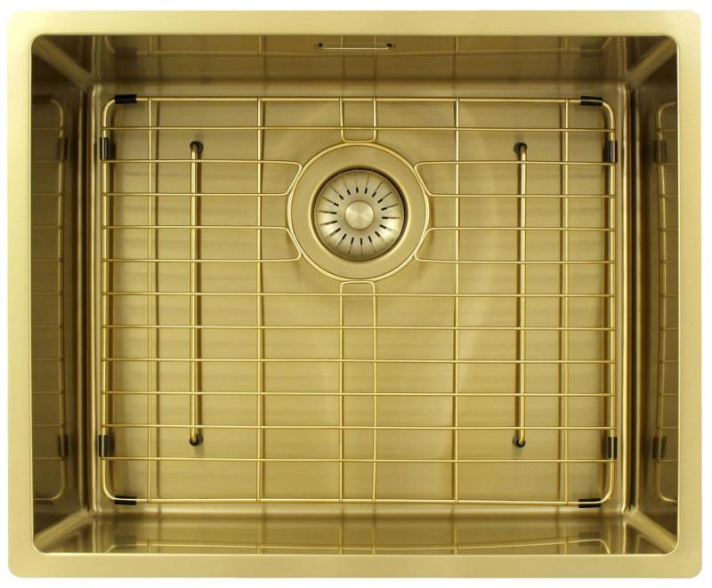 Pure.Sink Exclusivo Χρυσή νεροχύτη 50x40 εκ. 10 χιλ. ακτίνα εντοιχισμένη, επίπεδη κατασκευή και επικαθήσεως PEX5040-60