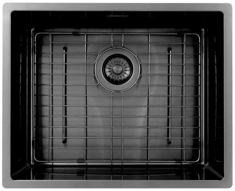 Pure.Sink Exclusivo Gun metal νεροχύτης 50x40 εκ. 10mm ακτίνα υποκατασκευή, επίπεδη κατασκευή και επικατασκευή PEX5040-61