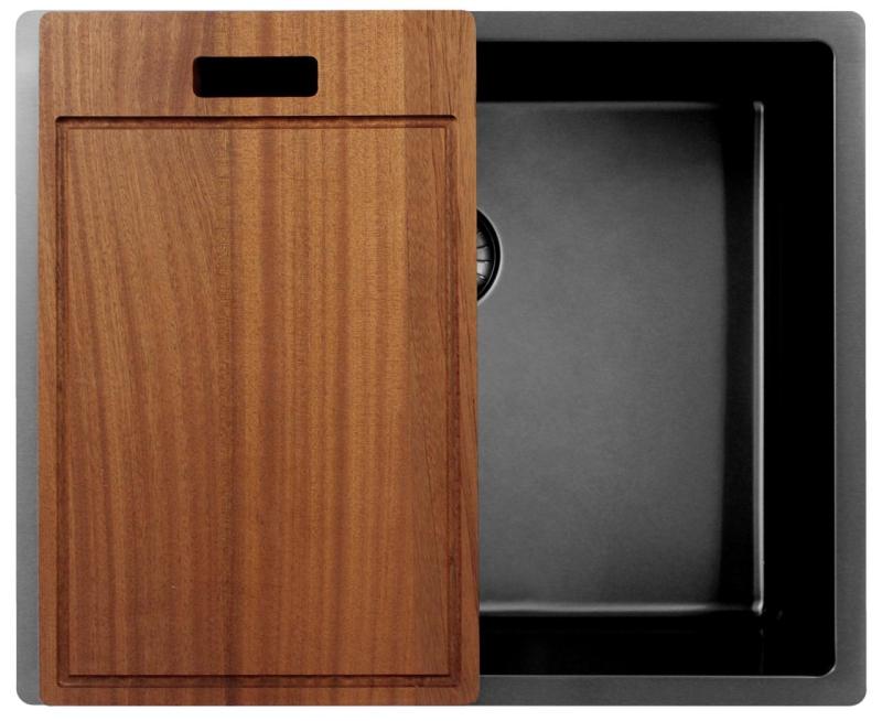 Pure.Sink Exclusivo Gun metal νεροχύτης 50x40 εκ. 10mm ακτίνα υποκατασκευή, επίπεδη κατασκευή και επικατασκευή PEX5040-61