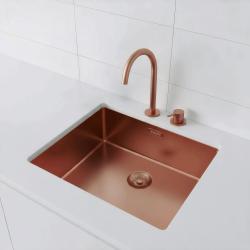 Pure.Sink Exclusivo Χάλκινος νεροχύτης 50x40 εκ 10mm ακτίνα εντοιχισμένος, επίπεδη κατασκευή και επικάθηση PEX5040-62
