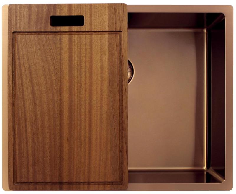 Pure.Sink Exclusivo Χάλκινος νεροχύτης 50x40 εκ 10mm ακτίνα εντοιχισμένος, επίπεδη κατασκευή και επικάθηση PEX5040-62