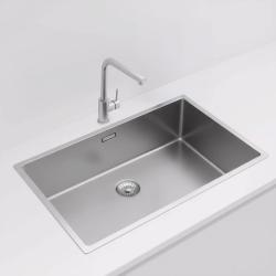Pure.Sink Exclusivo μεγάλο ανοξείδωτο νεροχύτη 70x40 cm 10mm ακτίνα υποκατασκευή, επίπεδη επένδυση και επικατασκευή PEX7040-02