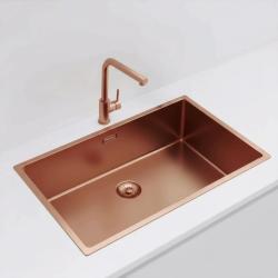 Pure.Sink Exclusivo μεγάλο χάλκινο νεροχύτη 70x40 cm 10mm ακτίνα υποδομής, επίπεδης ενσωμάτωσης και επικαθήμενης PEX7040-62