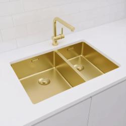 Pure.Sink Exclusivo Χρυσή 1,5 μισή νιπτήρα 34+18 εκ 10mm ακτίνα PEX341840-60