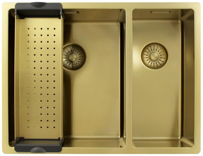 Pure.Sink Exclusivo Χρυσή 1,5 μισή νιπτήρα 34+18 εκ 10mm ακτίνα PEX341840-60