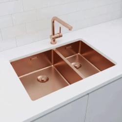 Pure.Sink Exclusivo Χάλκινο 1,5 ημι-νιπτήρα 34+18 εκατοστά 10mm ακτίνα PEX341840-62
