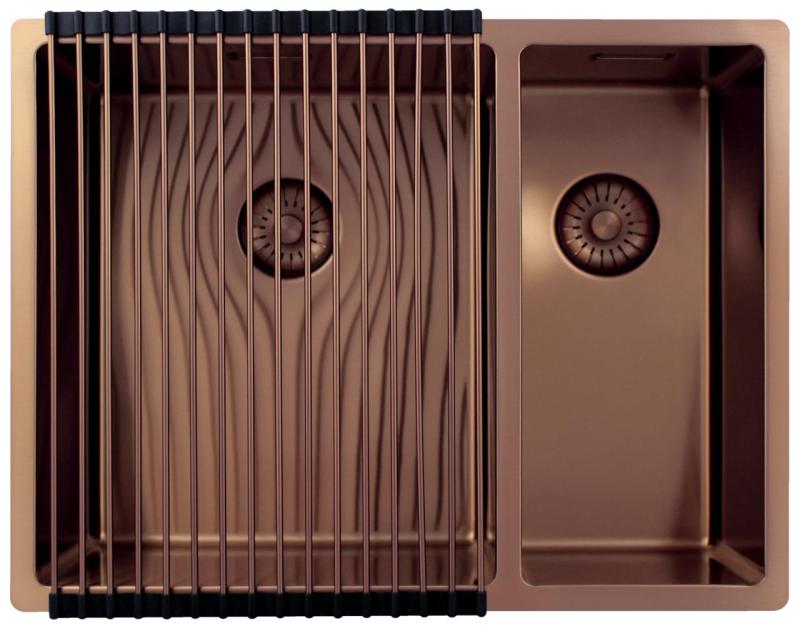 Pure.Sink Exclusivo Χάλκινο 1,5 ημι-νιπτήρα 34+18 εκατοστά 10mm ακτίνα PEX341840-62