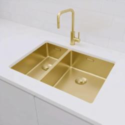 Pure.Sink Exclusivo Χρυσός 1,5 μισός νεροχύτης 18+34 cm ακτίνα 10mm PEX183440-60