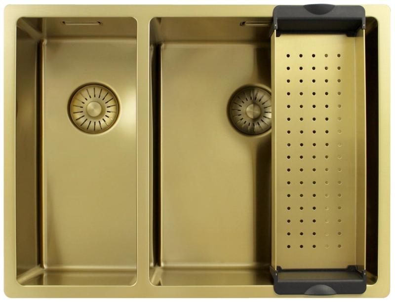 Pure.Sink Exclusivo Χρυσός 1,5 μισός νεροχύτης 18+34 cm ακτίνα 10mm PEX183440-60