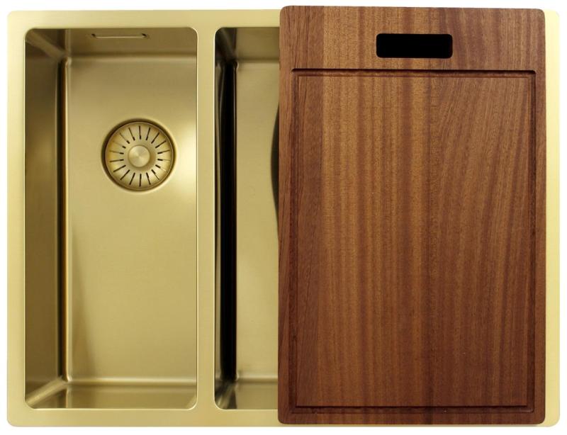 Pure.Sink Exclusivo Χρυσός 1,5 μισός νεροχύτης 18+34 cm ακτίνα 10mm PEX183440-60