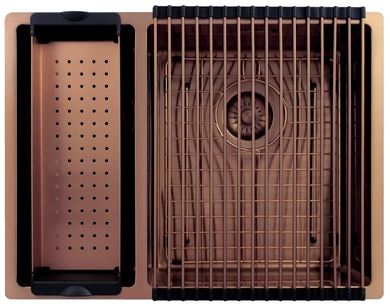 Pure.Sink Exclusivo Χάλκινο 1,5 μισό νεροχύτης 18+34cm ακτίνα 10mm PEX183440-62