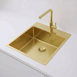 Pure.Sink Exclusivo Χρυσή νεροχύτη 44x52 εκ. Tapwing με τρύπα για βρύση ακτίνα 10mm PEX4040T-60