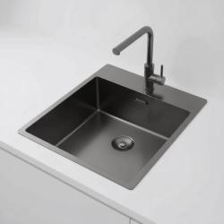 Pure.Sink Exclusivo Gun Metal νεροχύτης 44x52 εκ. Tapwing με τρύπα για βρύση, ακτίνα 10mm PEX4040T-61