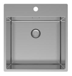 Pure.Sink Exclusivo RVS νεροχύτης 49x52 εκατοστά Tapwing με τρύπα για βρύση ακτίνα 10 χιλιοστά PEX4540T-02