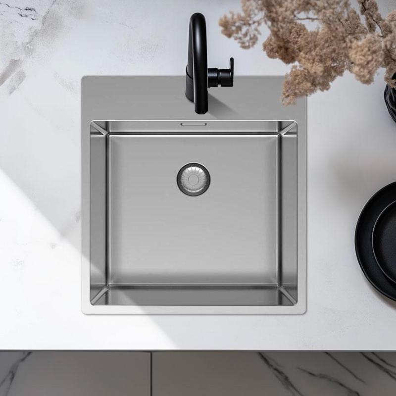 Pure.Sink Exclusivo RVS νεροχύτης 49x52 εκατοστά Tapwing με τρύπα για βρύση ακτίνα 10 χιλιοστά PEX4540T-02