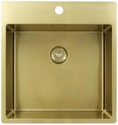 Pure.Sink Exclusivo Χρυσή νεροχύτη 49x52 εκ. Tapwing με τρύπα για βρύση ακτίνα 10mm PEX4540T-60