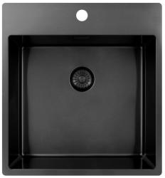 Pure.Sink Exclusivo Gun Metal νεροχύτης 49x52 εκ. Tapwing με τρύπα για βρύση, ακτίνα 10mm PEX4540T-61