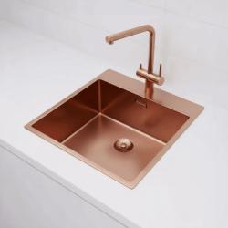 Pure.Sink Exclusivo Χάλκινος νεροχύτης 49x52 εκ. Tapwing με τρύπα για βρύση με ακτίνα 10 χιλιοστών PEX4540T-62