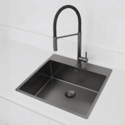 Pure.Sink Exclusivo Gun Metal 54x52 εκατοστά Tapwing με τρύπα για βρύση 10mm ακτίνα PEX5040T-61