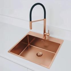 Pure.Sink Exclusivo Χάλκινο νεροχύτης 54x52 εκ Ταπείν με τρύπα για βρύση ακτίνα 10mm PEX5040T-62