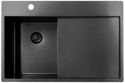 Pure.Sink Exclusivo Gun Metal μικρό νεροχύτη με στραγγιστήρα 78x52 εκ Tapwing αριστερά PEX3478LT-61