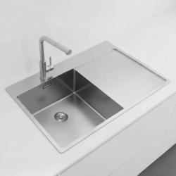 Pure.Sink Exclusivo RVS νεροχύτης με τμήμα στράγγισης 78x52 εκ. Tapwing αριστερά PEX4078LT-02