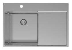 Pure.Sink Exclusivo RVS νεροχύτης με τμήμα στράγγισης 78x52 εκ. Tapwing αριστερά PEX4078LT-02