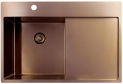 Pure.Sink Exclusivo Χάλκινος νεροχύτης με στραγγιστήρα 78x52 cm Tapwing αριστερά PEX4078LT-62