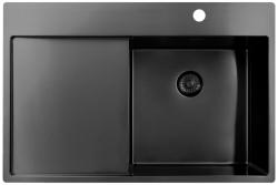 Pure.Sink Exclusivo Gun Metal νεροχύτης με στραγγιστήρα 78x52 εκ. Tapwing δεξιά PEX4078RT-61