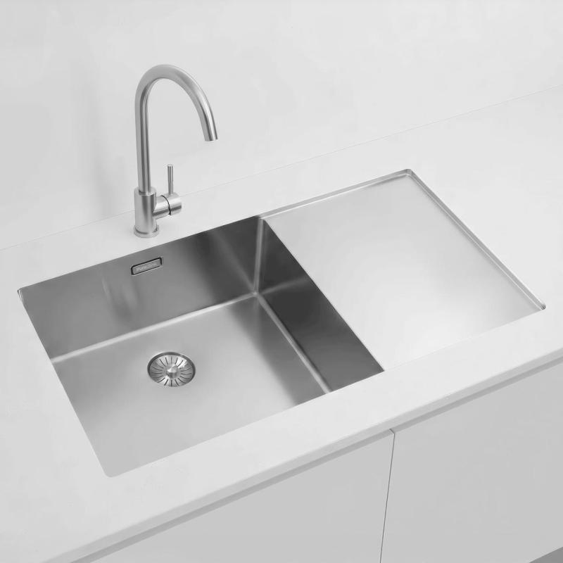 Pure.Sink Exclusivo RVS νεροχύτης με στραγγιστήρα 86x52 εκ. Tapwing αριστερά PEX5086LT-02