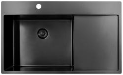 Pure.Sink Exclusivo Gun Metal νεροχύτης με στραγγιστήρα 86x52 εκ. Tapwing αριστερά PEX5086LT-61