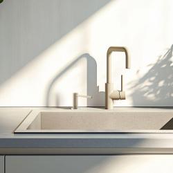 Franke Active εντοιχιζόμενη διάταξη για σαπούνι κουζίνας γρανίτης Coffee cream 112.0633.091