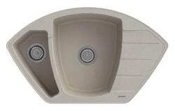 Graniteland Monte Γρανιτένιος μπεζ Γωνιακός νεροχύτης επιφάνειας 901x538mm με ανοξείδωτο πρίζα 1208971414