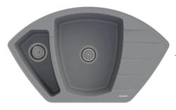 Graniteland Monte Γκρανίτης γκρίζος Νεροχύτης γωνιακός επιφάνειας 901x538mm με βύσμα ανοξείδωτου χάλυβα 1208971416