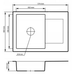 Graniteland Nex Γρανίτης Arduin look νεροχύτης με στραγγιστήρα 574x464 mm 1208971426