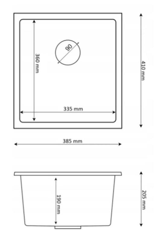 Graniteland Miniva Γρανίτης Νεροχύτης Άσπρος εντοιχιζόμενος 385x410 mm 1208971452