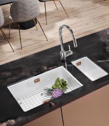 Ausmann Ceramic Ember Κεραμικό Λευκό Ημι-Νιπτήρας Επιφάνειας και Εντοιχισμένος 174 x 400 mm με Χάλκινο Πώμα 1208971502