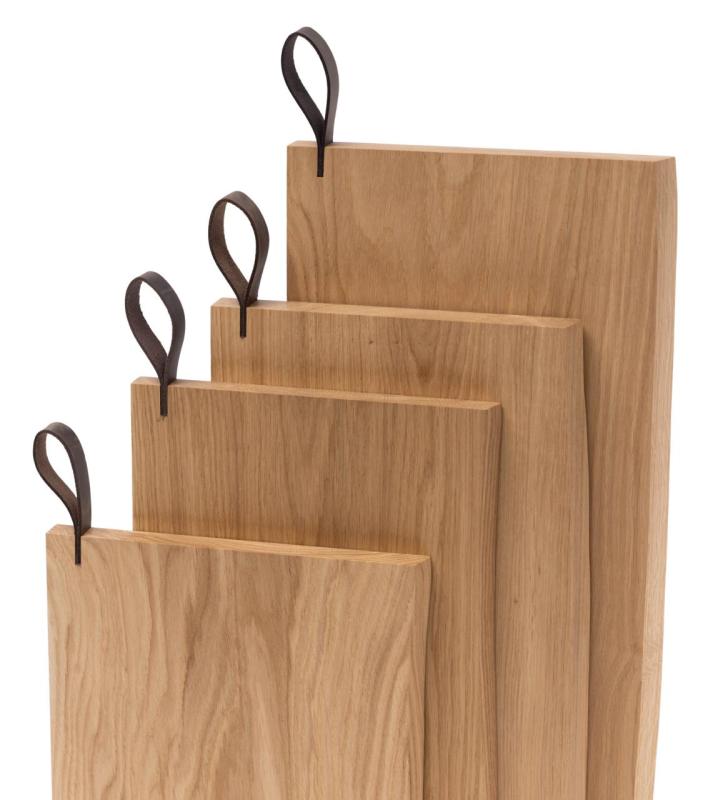 Woodsea Chop-Chop Oak M - Ξυλινη Κοπής Βελανιδιάς 35x24cm με δερμάτινη λαβή 1208971540