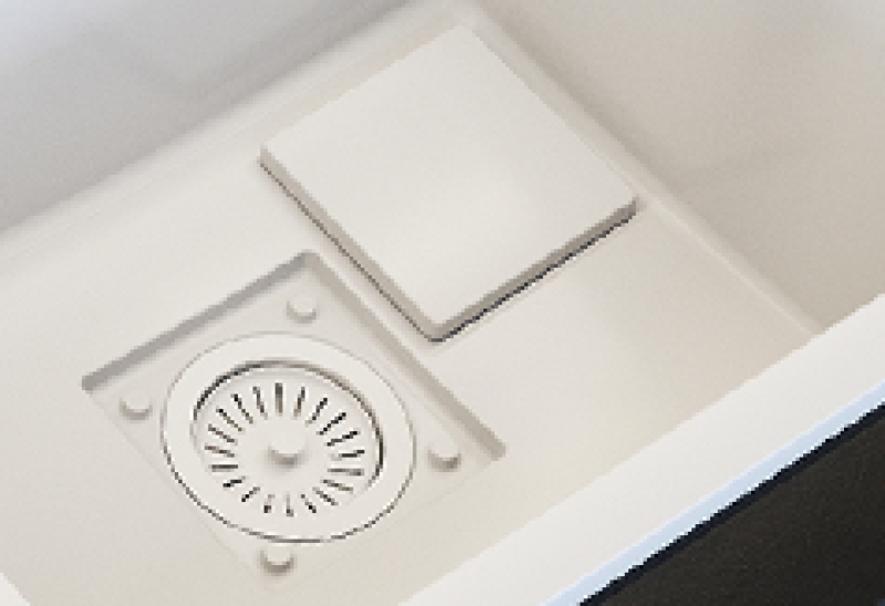 Graniteland Seta Γρανίτης Λευκή Νεροχύτη επιφάνειας 80x50 εκ 1208971618