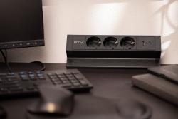 Πολύπριζο επίπλου BASCO, 3xSHUKO, USB A+C, καλώδιο 1.5 μ, μαύρο