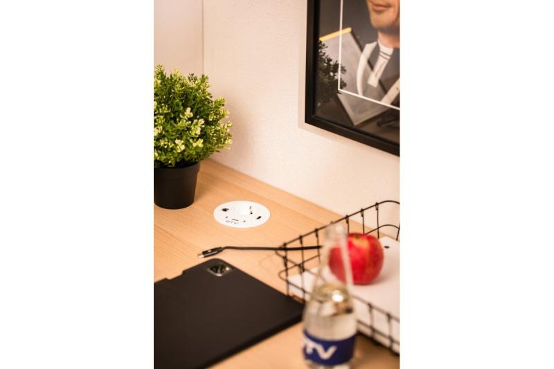 Πρίζα επίπλων RONDO, 1xSHUKO, 1xUSB-A, 2xUSB-C, HDMI, καλώδιο RJ45 1.5 μ, λευκό