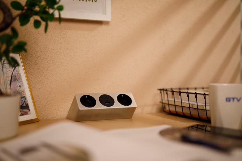 Πρίζα επίπλου SOFITO, 2xSHUKO, USB A+C, καλώδιο 1.5 μ, ανοξείδωτο ατσάλι