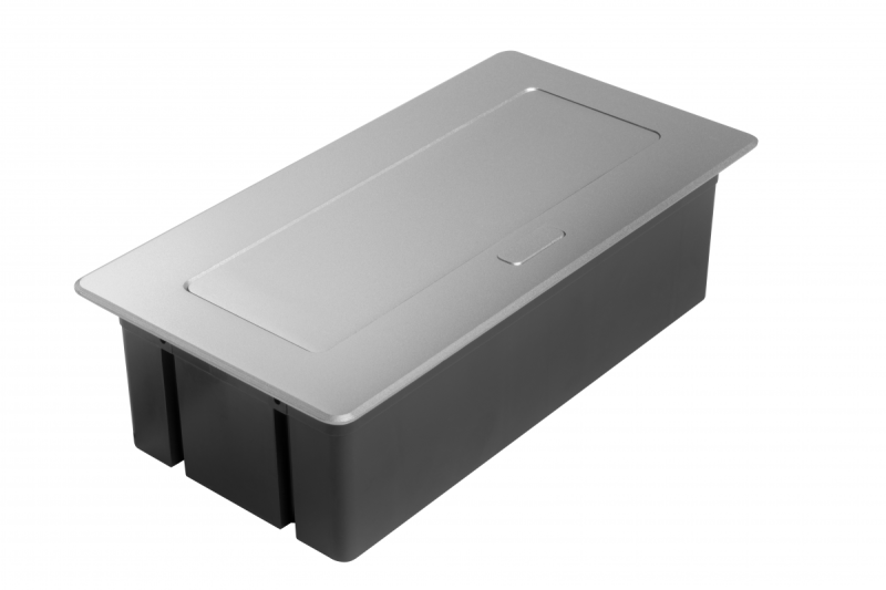 Πρίζα επίπλων MULTISOFT, 2xSHUKO, USB A+C, RJ45, καλώδιο 1,5 m, αλουμίνιο