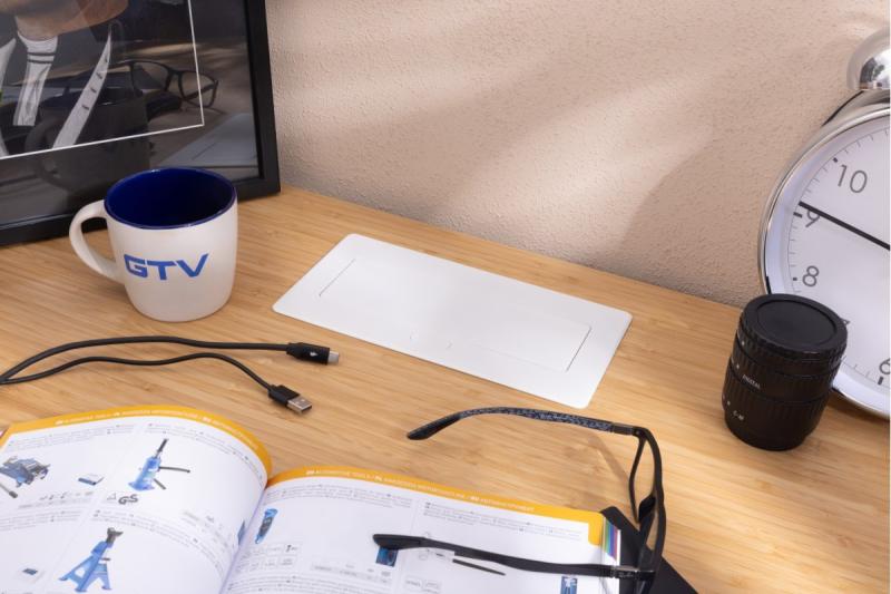 MULTISOFT Πρίζα Επίπλων 2x Πρίζες με Γείωση, USB A+C, RJ45, Καλώδιο Τροφοδοσίας με Βύσμα, Λευκό