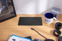 MULTISOFT Πρίζα Επίπλων 2x Πρίζες με Γείωση, USB A+C, RJ45, Καλώδιο Ρεύματος με Βύσμα, Μαύρο